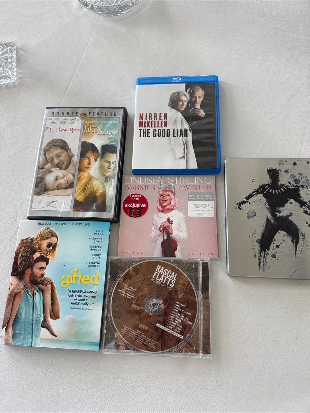 Mixed Media Entertainment Lot - DVDs & CDs (White/Red/Blue/Black)